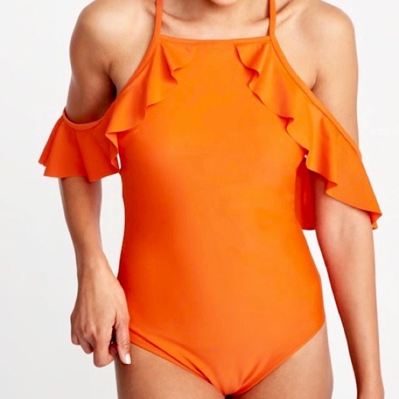 Old Navy Other - Orange Cold-Shoulder One Piece Swimsuit - NWOT